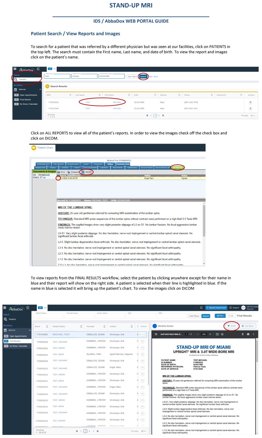 IDS-Searc-View Reports and Images